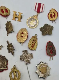 Lot pins og regiments mærker