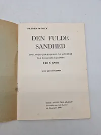 Original pjece "Den fulde Sandhed. Om Landsforrædderiet og Mordene paa de danske Soldater den 9. April".
