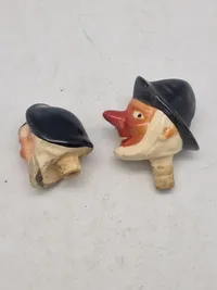 Originale håndmalede porcelæns figur hoveder