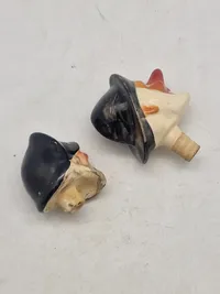 Originale håndmalede porcelæns figur hoveder