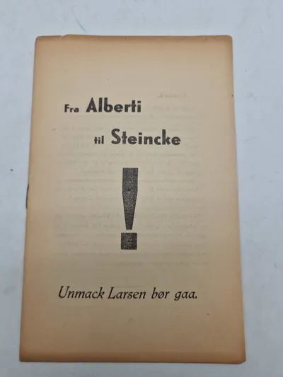 Original politisk ww2 pjece - "Fra Alberti til Steincke"