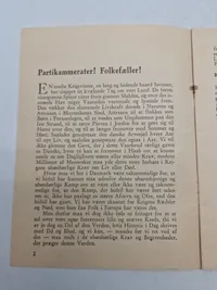 Originalt manuskript til en tale holdt af partifører Frits Clausen i K.B. Hallen i København søndag den 26. april 1942.