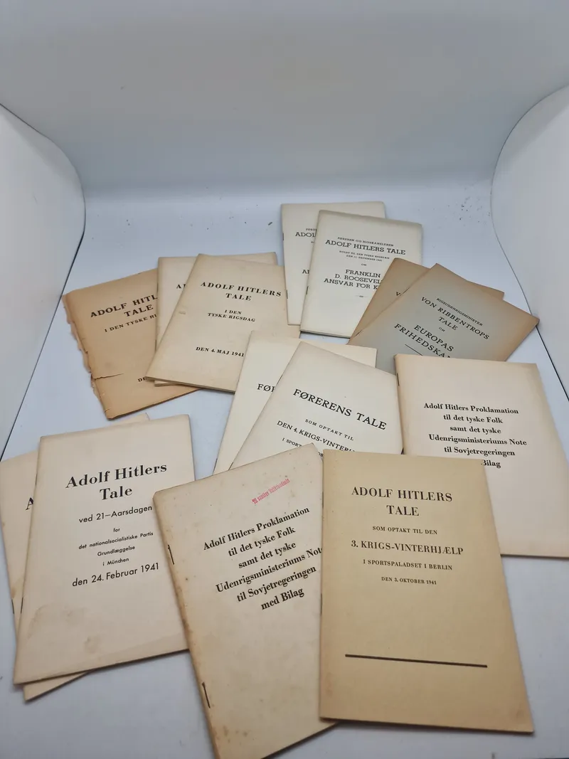 Stor samling originale tyske ww2 taler på dansk