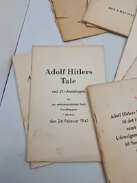Stor samling originale tyske ww2 taler på dansk