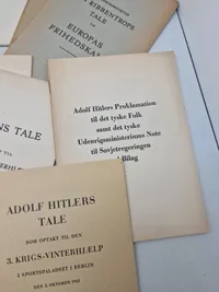 Stor samling originale tyske ww2 taler på dansk