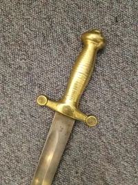 Originalt sidevåben for fodfolk M/1854 med skiftet klinge brugt ved frivillige korps