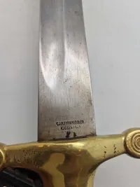 Originalt sidevåben for fodfolk M/1854 med skiftet klinge brugt ved frivillige korps