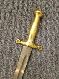 Originalt sidevåben for fodfolk M/1854 med skiftet klinge brugt ved frivillige korps