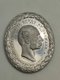 Original Jeton i Anledning af Christian IX og Dronning Louises Guldbryllup - med æske