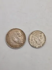 Originale tyske Reichmark mønter af sølv