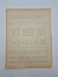 Original “spiseseddel” fra den danske nazistiske avis “Fædrelandet”