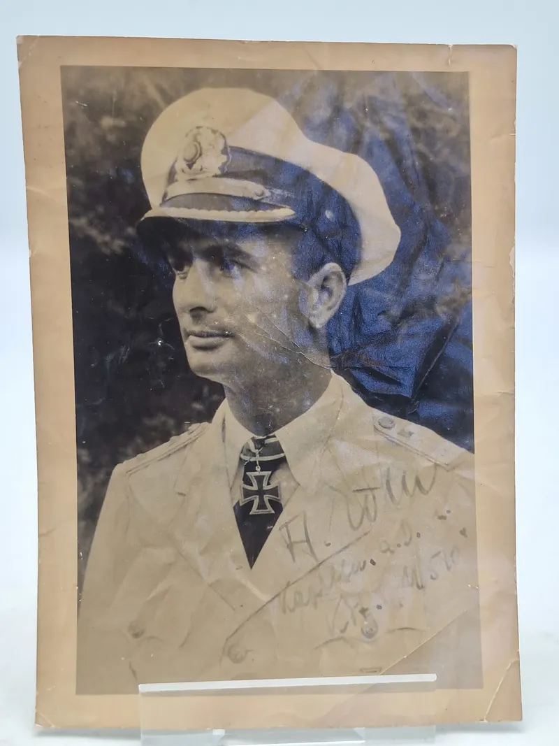 Originalt WWII WW2 U-boat Captain EICK KC hand signed photograph