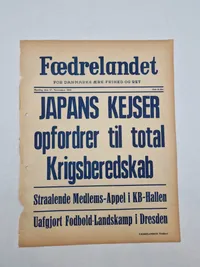 Original “spiseseddel” fra den danske nazistiske avis “Fædrelandet”