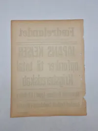 Original “spiseseddel” fra den danske nazistiske avis “Fædrelandet”