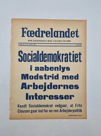 Original “spiseseddel” fra den danske nazistiske avis “Fædrelandet”