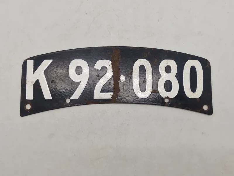 Original dansk emalje nummerplade MC