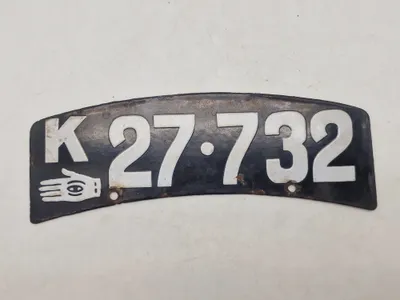 Original dansk emalje nummerplade MC