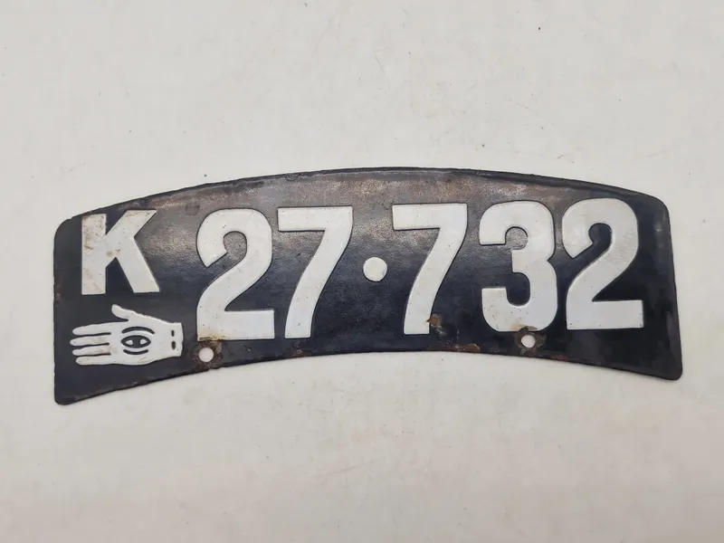 Original dansk emalje nummerplade MC