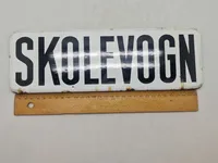 Originalt emalje skilt - Skolevogn
