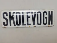 Originalt emalje skilt - Skolevogn