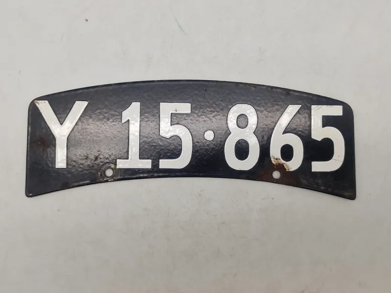 Original dansk emalje nummerplade MC
