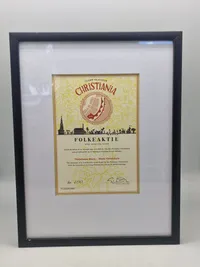 Original Christiania Folkeaktie på 100,-