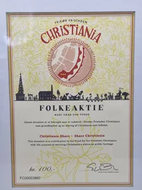 Original Christiania Folkeaktie på 100,-