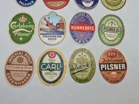 Samling originale øl etiketter
