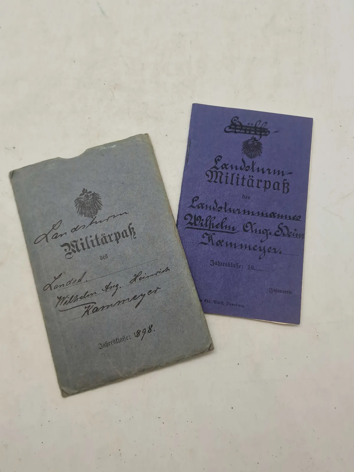 Original WW1 soldaterbog sønderjyde