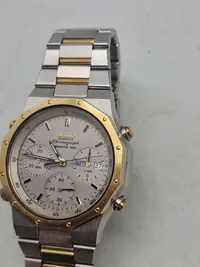 Originalt Seiko Chronograph Sports 100. Ref. 7a38-7020 i sjælden god stand. Et ur som dette ligger på mellem 800-1000 Euro
