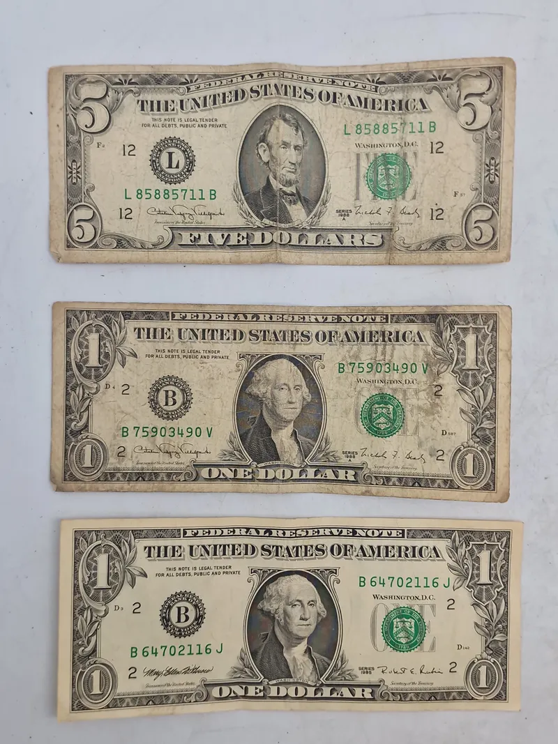 Samling originale dollar sedler