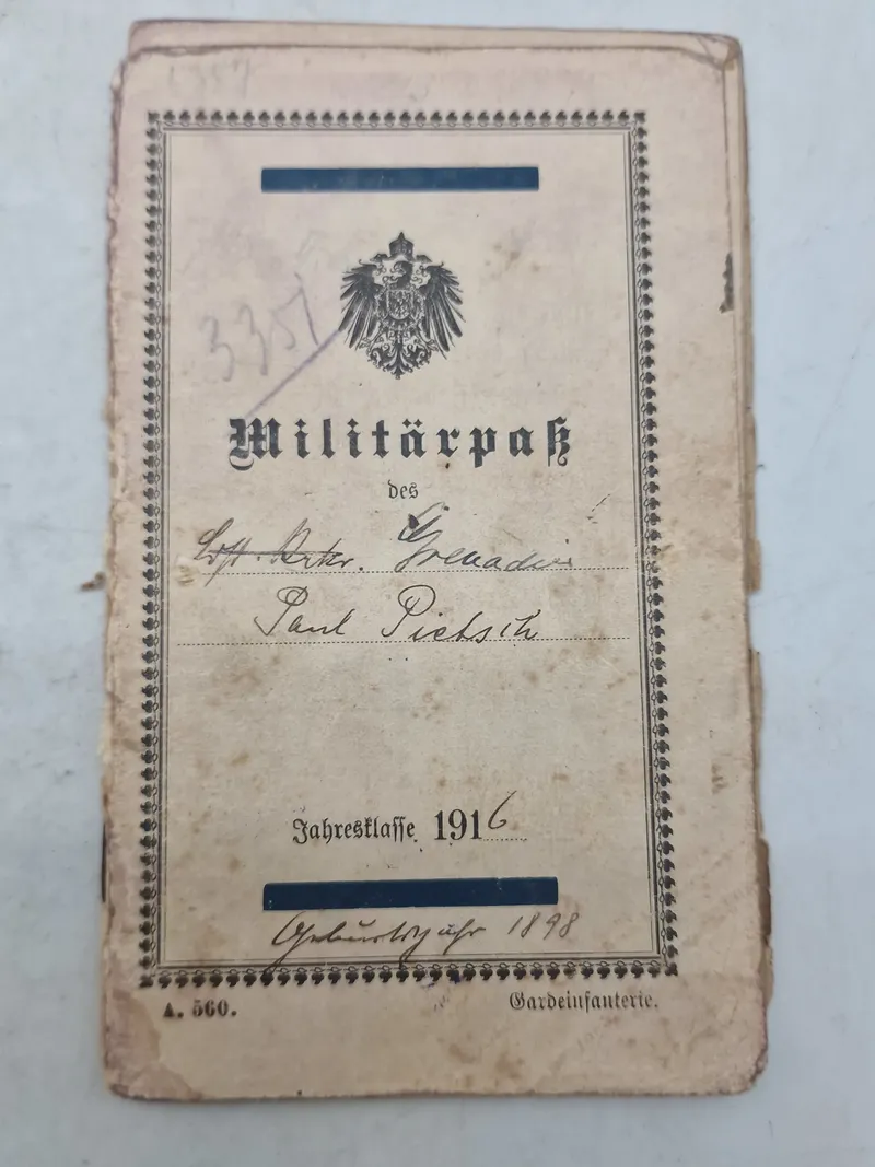 Original WW1 soldaterbog sønderjyde