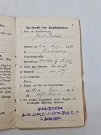 Original WW1 soldaterbog sønderjyde