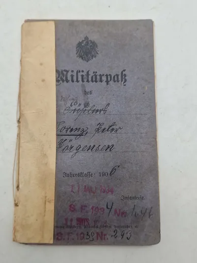 Original Tysk WW1 soldaterbog sønderjyde