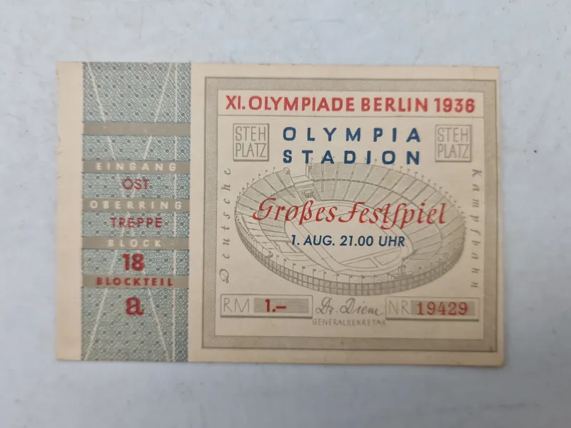 Original Olympiaden 1936 billet