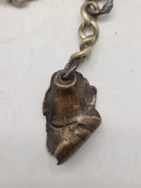Originalt Tysk WW1 urkæde me projectile der sårede ejeren