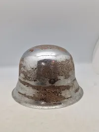 Original Tysk M42 Hjelm, forkromet