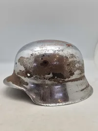 Original Tysk M42 Hjelm, forkromet