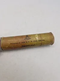 Sjælden pappatron fra soldater jubilæum 1929, har været til tobak
