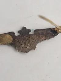 Original Observer Wing & Naval Aviator Badge, sterlingsølv, ww2 miniture