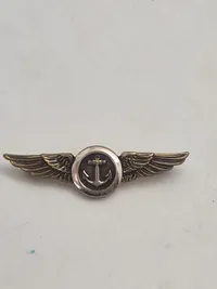 Original Observer Wing & Naval Aviator Badge, sterlingsølv, ww2 miniture