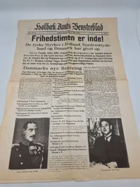 Lot originale blade og aviser, plakat genoptryk