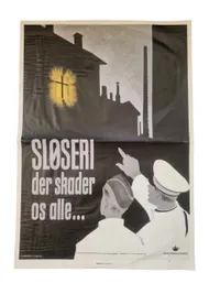 Lot originale blade og aviser, plakat genoptryk