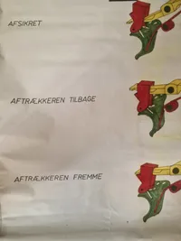 Stor original LMG m/62 maskingevær undervisningsplakat