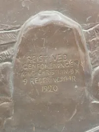 Original plakette fra genforeningen i 1920