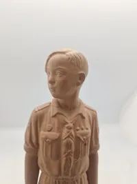 Original terrakottaskulptur med titlen "SCOUTEN" af den danske kunstner Holger Christensen (1890-1965). REPERATION VED HOVED