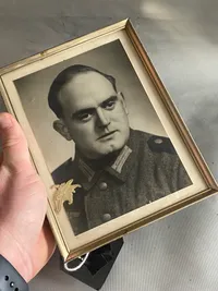 Originalt tysk ww2 foto med Edelweis blomst