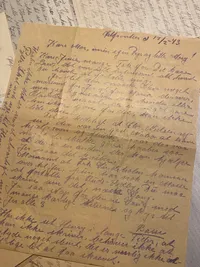 Originalt Frikorps Danmark brevlot. Chr. Ingemann Christiansen. en tom kuvert - 1 SS foldebrev og 17 løse breve. Alle fra tiden Nov. 1941 - april 1943