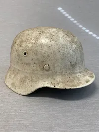 Original tysk hvidmalet stålhjelm ww2