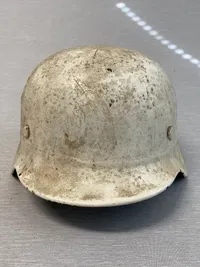 Original tysk hvidmalet stålhjelm ww2